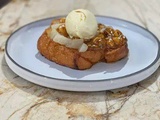 Pain perdu aux poires, caramel de noisettes de Cyril Lignac dans tous en cuisine