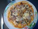 Pizza à l'andouille et aux champignons