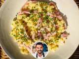 Risotto de coquillettes au jambon de Cyril Lignac