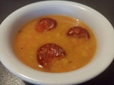 Soupe de lentilles corail au chorizo