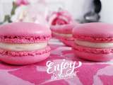 Macarons rose - chocolat blanc pour  Octobre Rose  