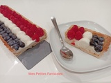 Tarte aux framboises et myrtilles