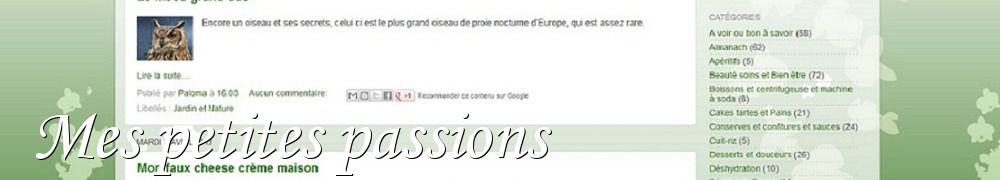 Recettes de Mes petites passions