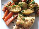 Poulet Rôti Epicé à l'Indienne Carottes et Pommes de Terre au Cumin