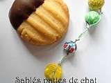 Sablés pattes de chat au chocolat