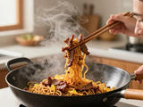 Wok de boeuf nouilles : la marinade express pour un boeuf tendre