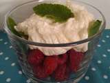 Battle Food #63 Un nuage de fromage blanc frais Fontainebleau aux framboises et a la menthe