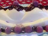 Buche chocolat blanc - marbrure chocolat/framboise