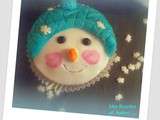 Cupcake a la vanille (bonhomme de neige)