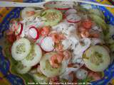 Salade de Nouilles Aux Crevettes & Sauce au Lait de Coco