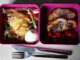 Bento #1 : tomates, mozza, pomme de terre, asperges, oeuf mollet