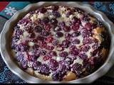 Clafoutis cerises et framboises au chocolat blanc