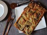 Tarte fine aux aubergines grillées et mozzarella