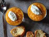 Velouté de patates douces et sa quenelle de chèvre