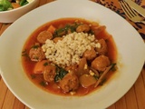 Casserole de saucisses italiennes aux deux couscous