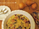 Clafoutis aux poires, choco-canneberges