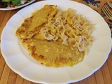 Escalopes de poulet panées, sauce à l’indienne