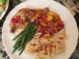 Poulet au chorizo et aux pêches