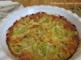 Quiche sans croûte, artichauts et jambon