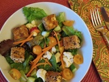 Salade craquante aux croûtons de tofu