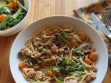 Spaghetti au porc, sauce rosée