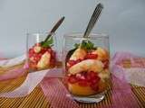 Verrine de crevettes, agrumes et grenade