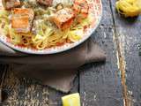 Tagliatelles au saumon, aneth et citron