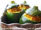 Courgettes de Nice farcies au risotto de céréales