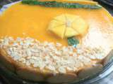 Bavarois mangue sur dacquoise aux amandes