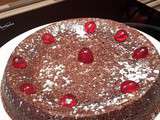 Gateau coulant au chocolat et ses cerises confites