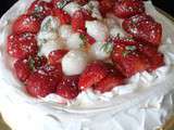 Pavlova fraise litchi menthe