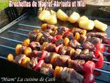 ღ   miam   Brochettes de magret de Canard & Abricots au Miel