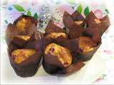 Muffins chocolat, blanc et Framboises ( au fromage blanc )