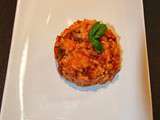 Risotto aux langues d'oiseaux et chorizo