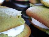 Whoopies pies au matcha, chantilly au chocolat blanc