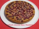 Clafoutis chocolat blanc-framboises