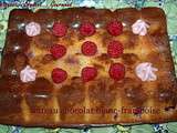 Gâteau chocolat blanc-framboises