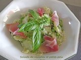 Salade de ravioles et petits pois sauce citron