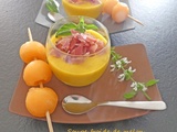 Soupe froide de melon et jambon croustillant *- Foodista challenge # 112