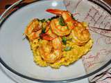 Risotto aux crevettes, combawa et curry rouge