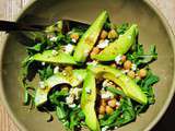 Salade d'avocat, pois chiches et feta au zaatar