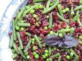 Salade tiède aux légumes printanniers et aux céréales (petit épeautre et riz noir de camargue)