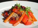 Salade tiède sarrasin et légumes au sumac, amandes au tamari