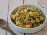 Salade de lentilles corail aux légumes frais ig bas