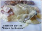 Côtes de blettes  façon carbonara 