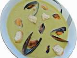 Nage de moules, Crème de petits pois