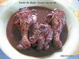 Saute de dinde …….façon coq au vin