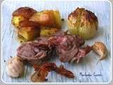 Souris d'Agneau, Pommes de Terre et Oignons au Four