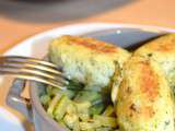 Cocotte de courgettes au thym et quenelle basilic