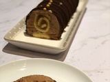 Bûche Tourbillon, chocolat, poire et caramel au beurre salé